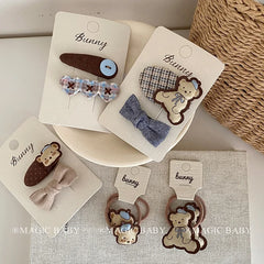 Cute Animals Bear Heart Shaped Hair Clips for Baby Girls Kawaii Fashion Snap Clips for Kids Children Hair Accessories in Stock