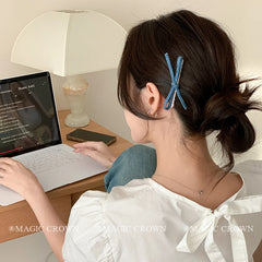 Fashion Denim Bowknot Hair Clips for Girls Simple Minimalistic Alligator for Women Ladies Hair Accessories in Stock Trendy