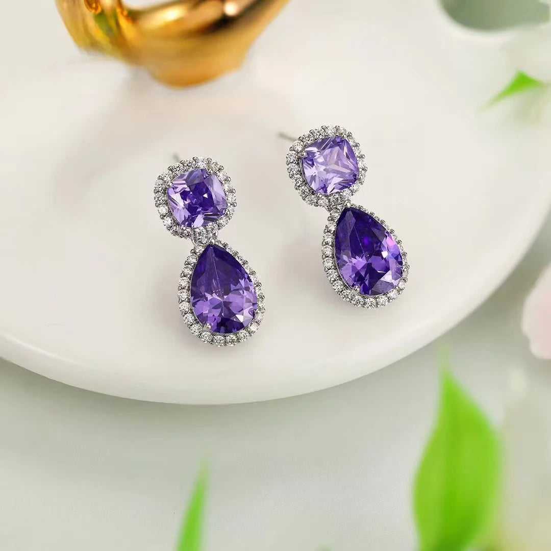 Women Fruit Shape Rhinestone Decorative Small Drop Earring Fashion Elegant Glitter Sparking Wholesale Causal Jewelry Accessories