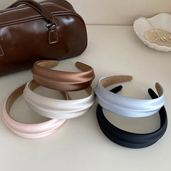Women Hot Sale Lustrous Wide Headbands Solid Colored Fashion Elegant Customized Bulk Order in Stock Daily Hairbands Accessories