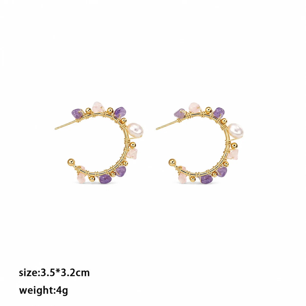 Fashion Natural Stone Freshwater Pearl S925 Silver Hoop Earrings for Girls Sweet Jewelry for Women Ladies Wholesale Low MOQ