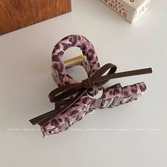 Fashion Pink Leopard Print Hair Claw Clips for Girls Chic Trendy Stylish Haarspange for Women Ladies Hair Accessories in Stock
