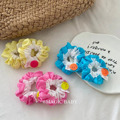 Girly Aesthetic Color Blocked Thick Thin Hair Scrunchies Fashion Sweet Lovely in Stock Hair Ties Accessories for Children Daily