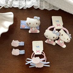 Kids Pink Animals Bowknot Lovely Sweet Fashion High Elastic Quality Wholesale in Stock Girls Scrunchies Hair Clips Accessories
