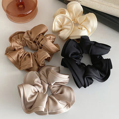 Fashion Solid Color Elegant Simple Scrunchies for Girls Lustrous Graceful Chic Trendy Hair Ties for Women Lady Hair Accessories