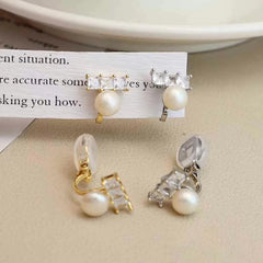 Ladies Cat Shape Imitation Pearl Decorative Mini Clip-on Earring Fashion Elegant Cute Charms Bulk Jewelry Accessories for Daily