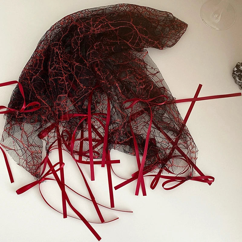 Women Halloween Festival Accessories Solid Colored Tulle Veil Hairpins Fashion Elegant Customized Bulk Order for Female Girls