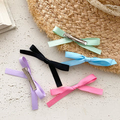 Sweet Cute Candy Solid Color Bowknot Hair Clips for Girls Princess Style Fashion Alligator for Women Ladies Hair Accessories