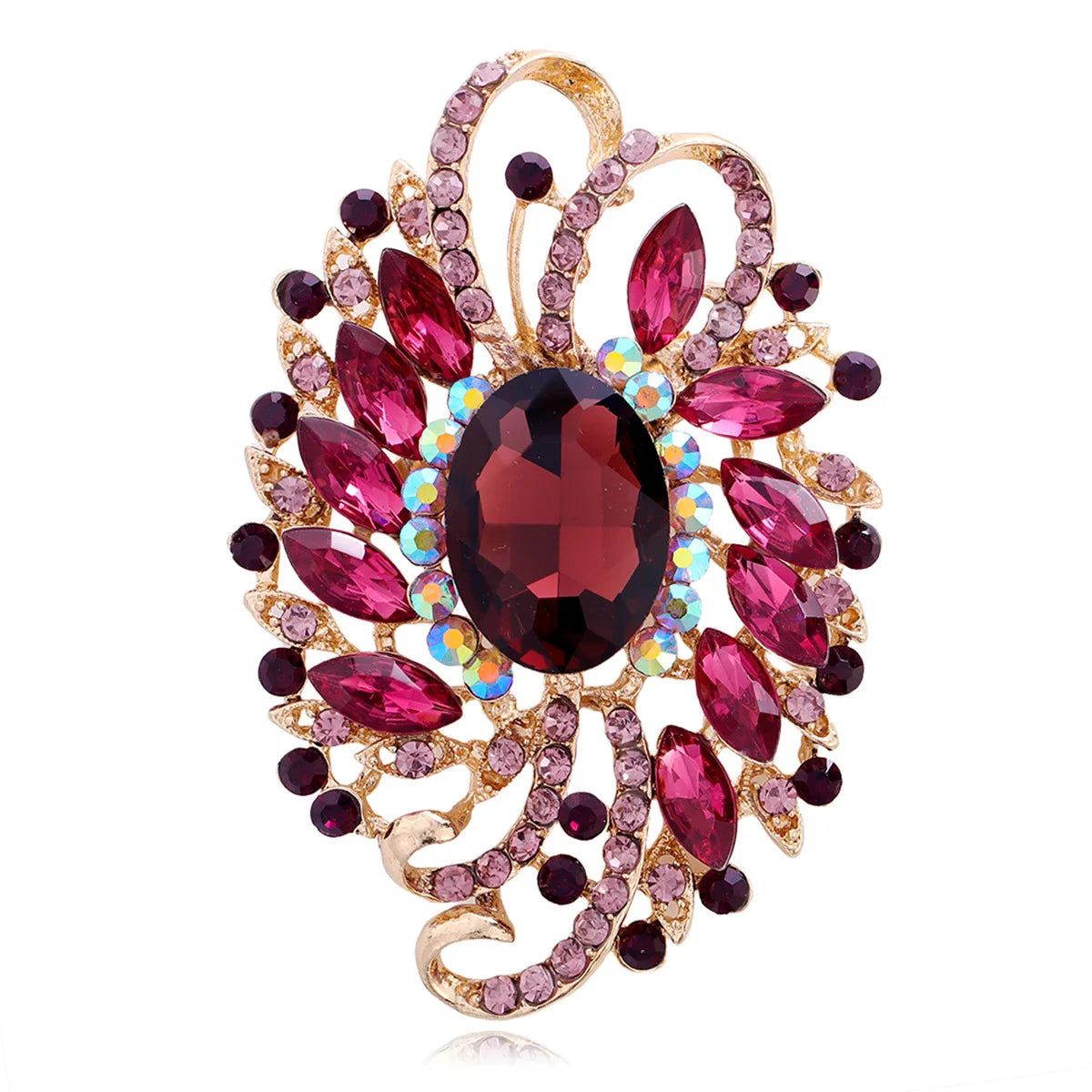 Fashion Rhinestone Glitter Sparking Dainty Brooches for Girls Glamorous Vintage Pins Jewelry for Women Ladies Accessories
