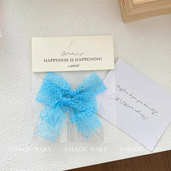 Solid Color Lace Bowknot Sweet Cute Hair Clips for Baby Girls Fashion Chic Alligators for Kids Children Hair Accessories Stylish