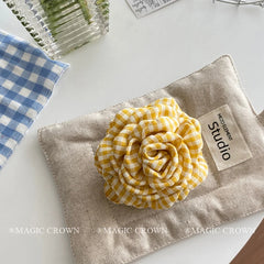 Hot Sale Women Color Blocked Flower Hair Claws Graceful Trendy Handmade in Stock Hair Clips Accessories for Daily Office Use