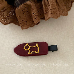 New Arrival Dog Pattern Hair Clips Mallard Color Elegant Alligator Duckbill Barrettes Fashion Hair Accessories for Women Girls