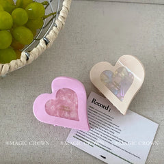 Women Hot Sale Acetate Sweet Trendy Hair Claw Clips Small Simple Heart Shape High Quality Bulk Hair Clamp Accessory for Daily