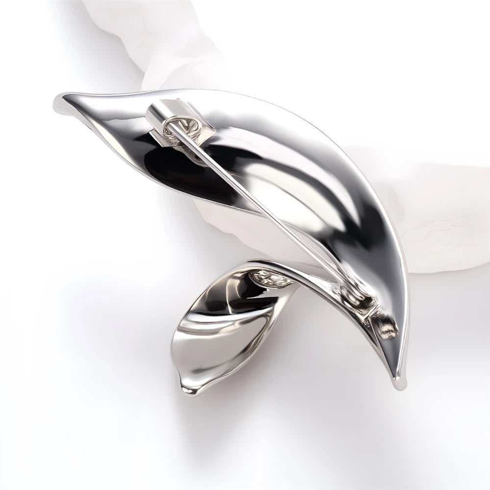 Fashion Glitter Rhinestone Sparkle Leafs Brooches for Girls Sweet Elegany Pins Jewelry for Women Ladies Accessories Wholesale