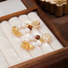 Fashion S925 Silver Freshwater Pearl Wood Copper 18K Gold Plated Drop Earrings for Girls Sweet Jewelry for Women Ladies Bulk