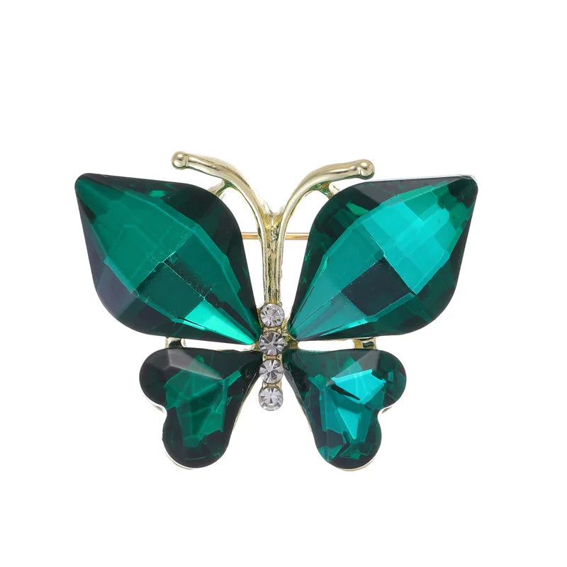 Fashion Glitter Rhinestone Sweet Butterfly Brooches for Girls Sweet Sparking Luxury Pins Jewelry for Women Ladies Accessories