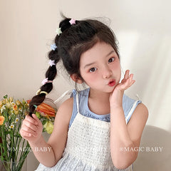 Mini Sweet Cute Dot Star Heart Scrunchies for Baby Girls Fashion Durable Kawaii Hair Ties for Kids Children Hair Accessories