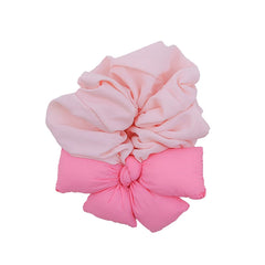 Kids Bowknot Pink Large Hair Ties Thick Thin Hair Sweet Fashion Wholesale in Stock Scrunchies Accessories for Children Daily Use