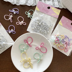 Girls Imitation Pearl Solid Colored Thick Thin Hair Scrunchies Fashion Simple Sweet in Stock Hair Ties Accessory for Kids Daily