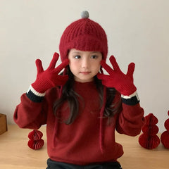 Solid Color Festival Fashion Gloves Hair Band for Baby Girls Cute Sweet Head Band Hat for Kids Children Hair Accessories Chic