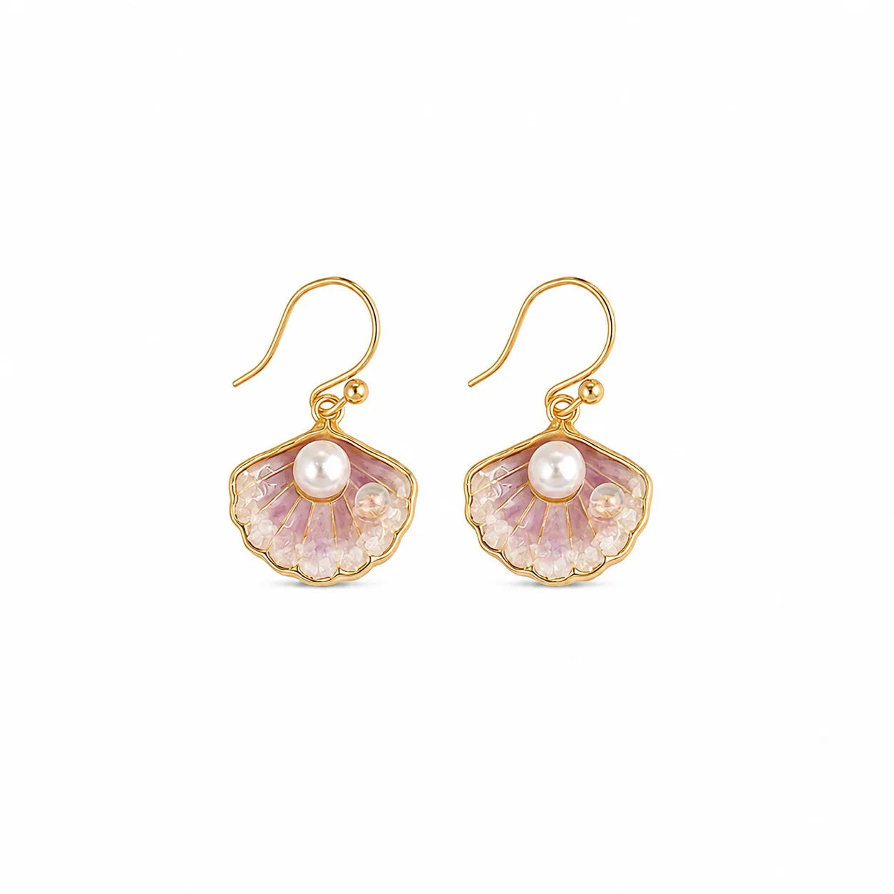 Femal Shell Freshwater Pearl 18k Gold-plated Blue Gold Drop Earring Fashion Trendy Low MOQ in Stock Jewelry for Girls Causal