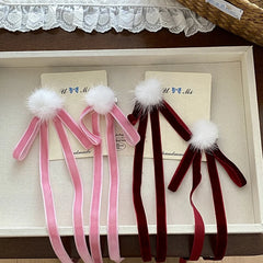 Cute Sweet Ribbon Bowknot Scrunchies for Baby Girls Festival Kawaii Trendy Hair Ties for Kids Children Hair Accessories in Stock