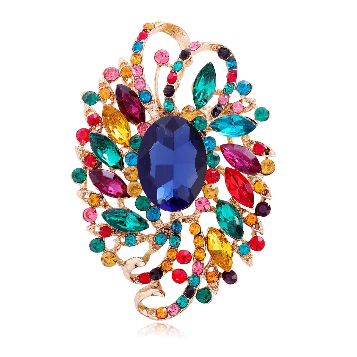 Fashion Rhinestone Glitter Sparking Dainty Brooches for Girls Glamorous Vintage Pins Jewelry for Women Ladies Accessories