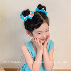 Girly Aesthetic Color Blocked Thick Thin Hair Scrunchies Fashion Sweet Lovely in Stock Hair Ties Accessories for Children Daily