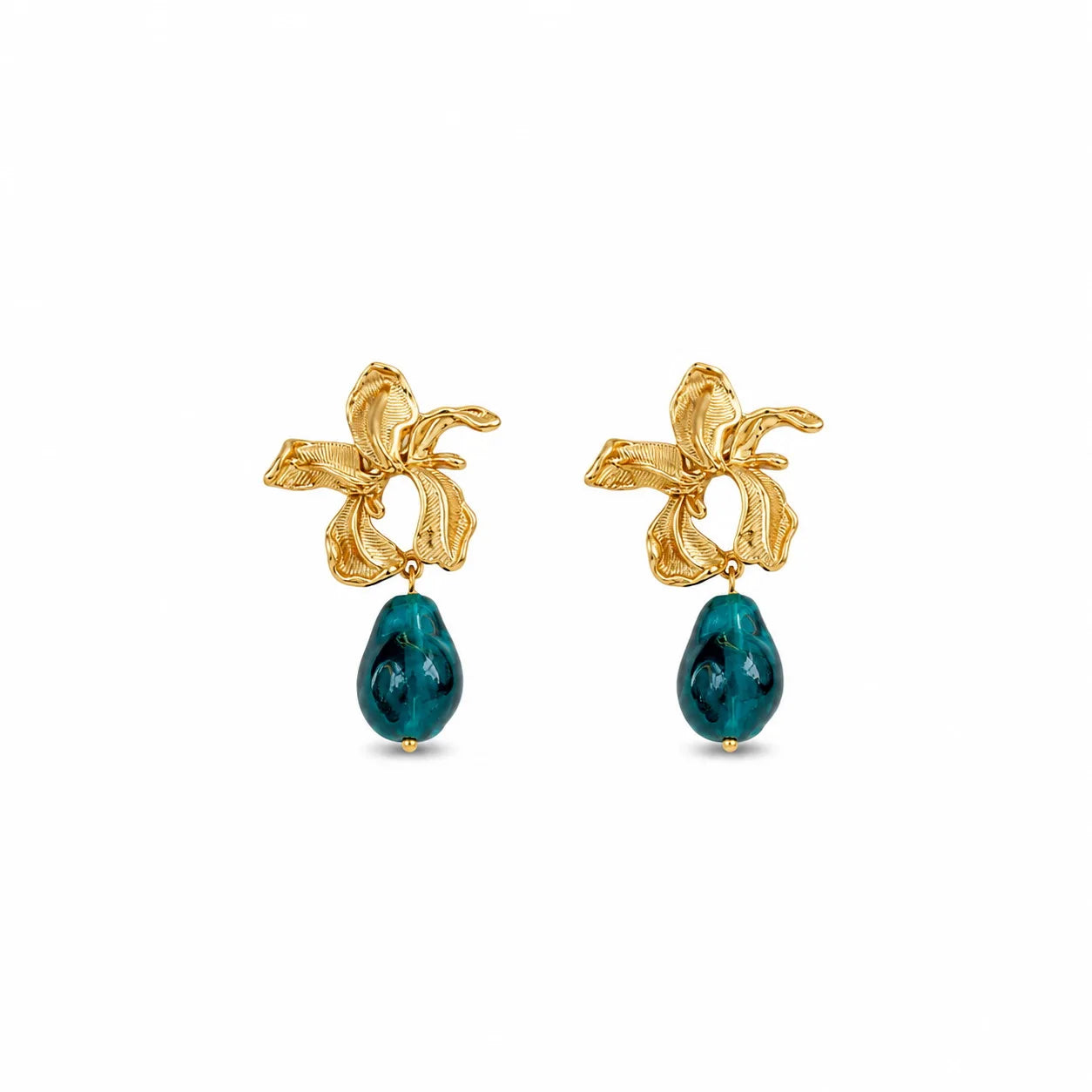 Women Star Flower Alloy Red Green Drop Earring Elegant Vintage Dainty Factory Price in Stock Jewelry for Female Girls Causal