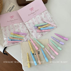Candy Solid Color Simple Hair Clips for Baby Girls Cute Sweet Minimalistic Alligator Hair Accessories Stock in Alloy Material