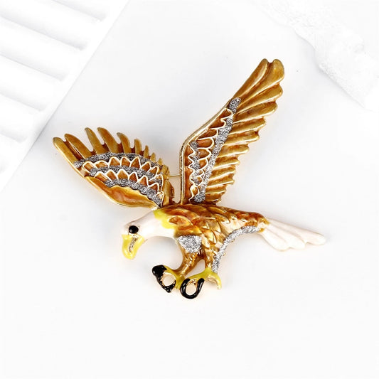 Fashion Animals Eagle Bird Brooches for Girls Stylish Glamorous Trendy Pins Jewelry for Women Ladies Accessories New Design