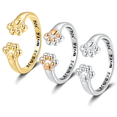European and American Fashion Paw Open Ring Tail Cute Customizable Special Rings for Men Women Adjustable Accessories Wholesale