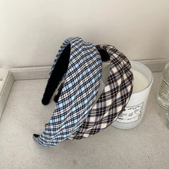 2025 Hot Sale Women Grid Simple Wide Headbands Trendy Elegant Customized Bulk Order in Stock Hairband Accessory for Female Daily