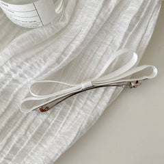 Hot Sale French Vintage Elegant Women Hairpins Medium Barrette Bowknot Solid Color Fabric Claw Clips Wholesale Stock Accessory