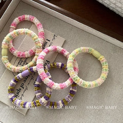 Fashion Simple High Elastic Scrunchies Cute Sweet Trendy Sporty Hair Ties for Baby Girls and Kids Children Hair Accessories