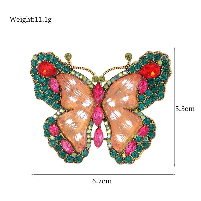 Fashion Butterfly Lustrous Sweet Butterfly Brooches for Girls Elegant Pins Jewelry for Women Ladies Accessories New Design