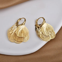 Female Tassel Earrings Women Super Fairy Hollow Metal Petal Earrings Fashionable Design Luxury High-end Elegant Earrings New