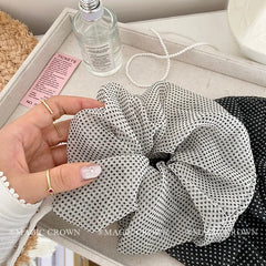 Brand New Women's Korean Style Hair Ties Elegant Vintage Dot Scrunchies Minimalistic Hair Accessories with Sweet Style for Girls