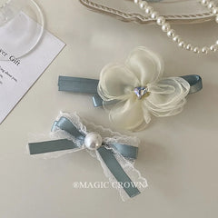 Brand New Women's Ladies' Hair Accessories Sweet Flower Cute Duckbill Hair Claw Lace Heart Bowknot Shape for Party Alloy Fabric