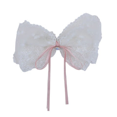 Sweet Cute Princess Style Bowknot Hair Clips for Girls Pink Ribbon Stunning Stylish Barrettes Preppy Hair Accessories for Women