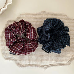 Fashion Plaid Simple Classic Flower Scrunchies for Girls Elegant Graceful Hair Ties for Women Ladies Hair Accessories Trendy