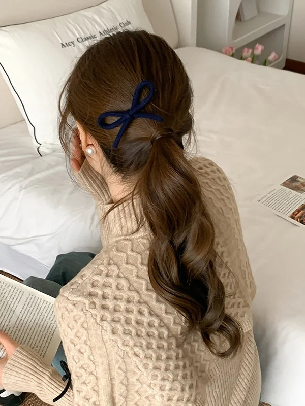 Trendy Simple Bowknot Classic Hair Clips for Girls Sweet Elegant Alligators for Women Ladies Hair Accessories in Stock Supplier