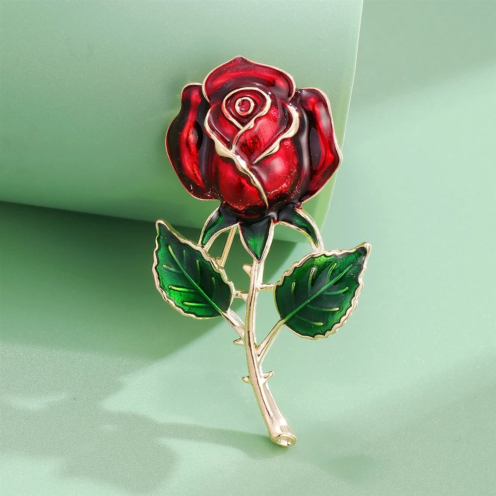 Fashion Flowers Floral Rose Elegant Brooches for Girls Sweet Trendy Cute Pins Jewelry for Women Ladies Accessories Wholesale