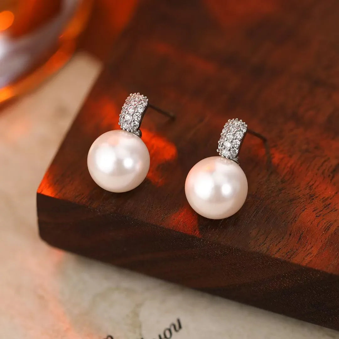 Women Imitation Pearl Bow Butterfly Small Earring Fashion Elegant Graceful Customized Bulk Order High Quality Jewelry Accessory