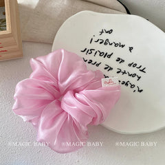Fashion Solid Color Lustrous Scrunchies for Baby Girls Cute Sweet Elegant Graceful Hair Ties for Kids Children Hair Accessories