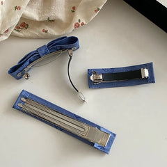 Blue Bowknot Barrette Cute Kitty Cat Hair Clips for Women Girls Elegant Sweet Fashion Hair Accessories Casual Hairwear Wholesale