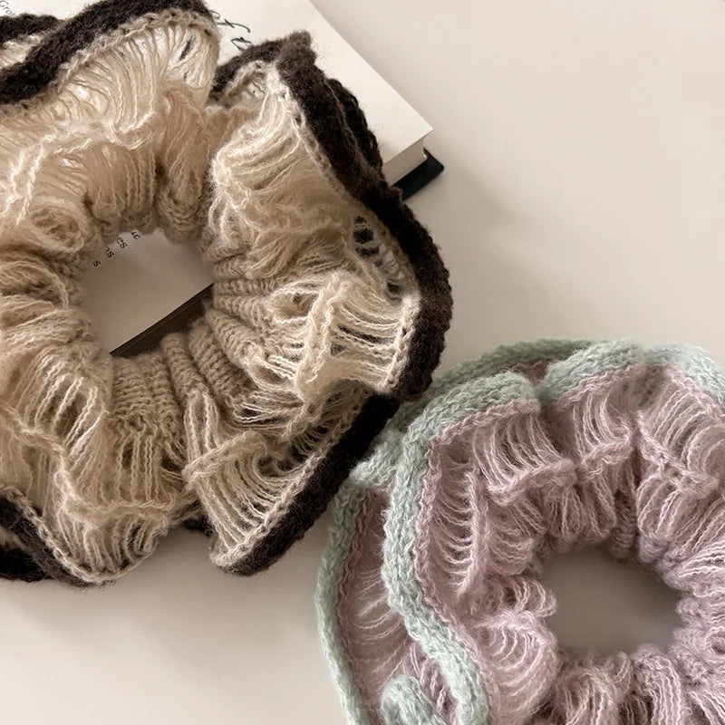 Fashion Multi Layers Durable Scrunchies for Girls Sweet Elegant Winter Autumn Hair Ties for Women Ladies Hair Accessories