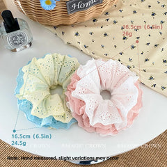 2025 Summer Hot Sale Color-blocked Flower Hair Tie for Girls Stylish Fabric Durable Scrunchies for Women Ladies Hair Accessories