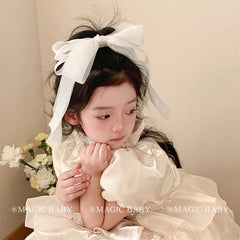 Girl Solid Color High Quality Bowknot Ribbon Barrette Clips Fashion Sweet Wholesale in Stock Hairpins Accessories for Children