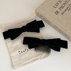 Fashion Simple Bowknot Velvet Hair Clips for Girls Elegant Graceful Barrettes for Women Ladies Hair Accessories in Stock Chic